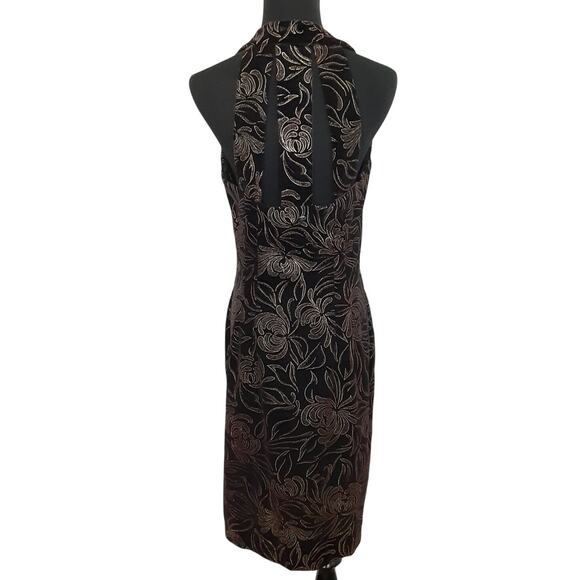 Vintage 90s Cocktail Dress Button Front Waistcoat Mini Velour Black Brocade Sexy - Picture 6 of 16